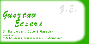 gusztav ecseri business card