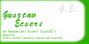 gusztav ecseri business card